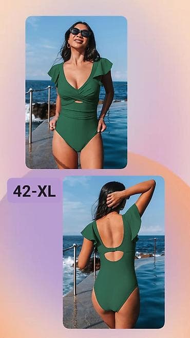 Jednodelni kupaći kostim – zelena boja, veličina 42-XL. - Elegantnan