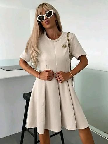 Haljine: Ženske elegantne A‑kroja haljine s kratkim rukavima - Kroj: struk — 4