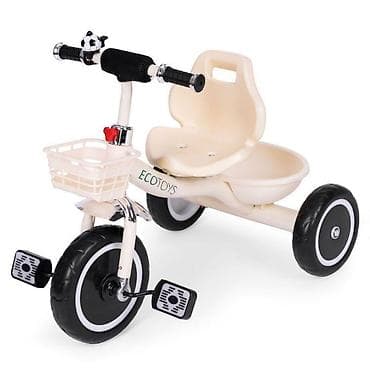 Dečiji bicikli: ECOTOYS tricikl sa korpama i zvoncem – Beige (SKU: WQL-1999 BEIGE-250) — 1