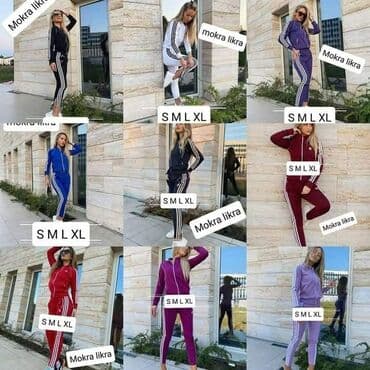 elasticni pojas za haljinu: Kompleti ženskih trenerki dostupni su u više boja, uključujući crnu — 1