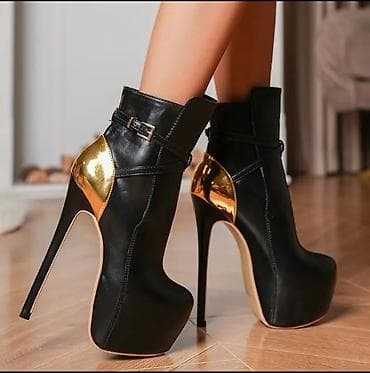 suknja sa slicem napred: Ženske gležnjače sa platformom i visokom štiklom. Odgovara broju 41 — 3