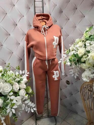 prsluci za punije dame: Dvoderni ženski komplet trenerke – dukserica sa kapuljačom i donji deo — 4