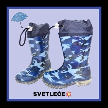 dečija obuća top: SVETLECE gumene cizmice Postavljene svetlece gumene cizmice koje — 2