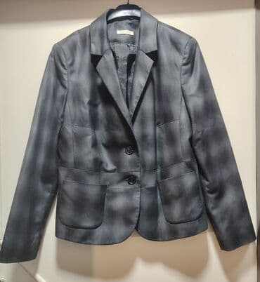 velicine pantalona za zene: Ženski sako – tamnosiva/ugalj nijansa sa diskretnim prošaranim — 1