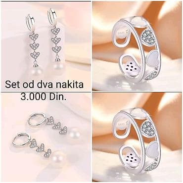 mini parfemi set: Elegantni posrebreni set od dva nakita sa žigom S925 od hirurskog — 1