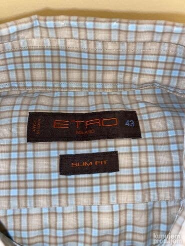 Headgear: Original ETRO Milano kosulja 100% cotron￼ Made in Italy Ramena 48cm — 3