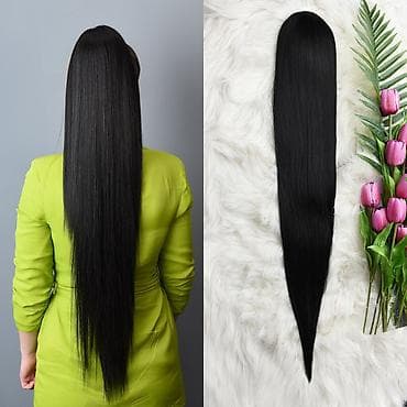 medicinske perike cena: Ekstenzija rep – duga, ravna, crna (1b) - Tip: ekstenzija za kosu u — 1