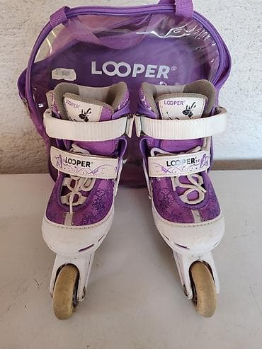 lila kosulja: Roleri Looper za devojčice, br. 26-29, kaciga vel.48-51cm,i štitnici — 2