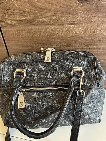 bela guess torbica: GUESS ženska torba, crna sa monogram printom (četiri G logotipa po — 1