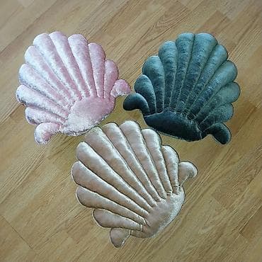 pokrivaci za kauc: Dekorativni jastučići u obliku školjke - Materijal: mekani baršun sa — 2