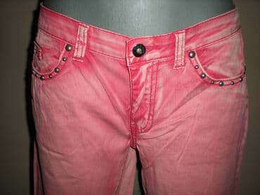 svecane pantalone i tunike: ROZE FARMERKE SA NITNAMA Prelepe tanke farmerke, mestimično — 3