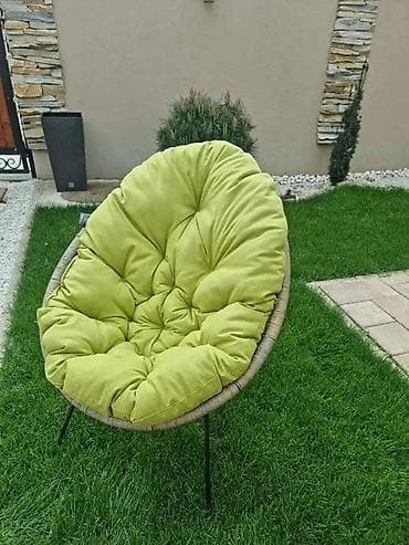 ormar za nakit lidl: Okrugla „papasan“ stolica sa debelim jastukom - Udobna lounge stolica — 9