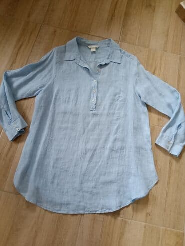 ženske jakne c a: H&M, M (EU 38), Flax, Single-colored, color - Light blue — 1