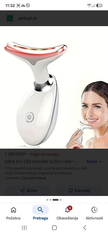 3u1 LED masažer za lice i vrat - Multifunkcionalni uređaj za negu