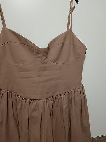 bebi dol odeca: Zara Haljina na bretele, midi dužine, u neutralnoj bež/nude boji. - — 2