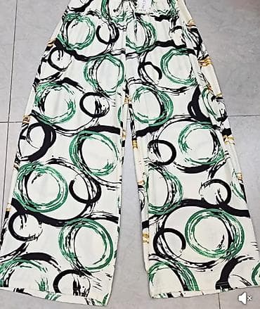 iqos lil solid boje: Pantalone siroks sa apstraktnim kružnim printom. - Bele pantalone sa — 1