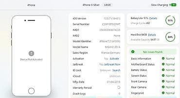 reserved l: Apple iPhone A1566 (iPhone 6) – Silver, 64 GB - Model: iPhone 6 — 3