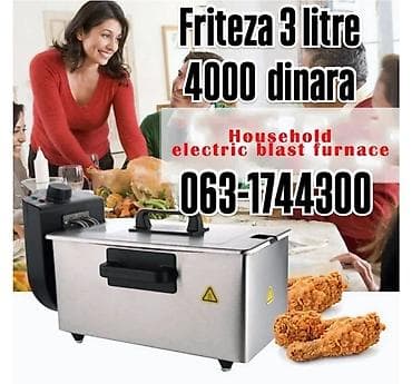 Friteza za duboko prženje – zapremina 3 litre. Metalno kućište sa
