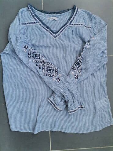 bluza bershka s: ColinS, L, Pamuk, Geometrijski, Prugasti, bоја - Svetloplava — 1