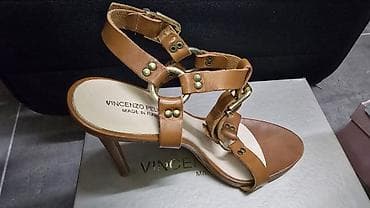 sandale 8 cm: Vincenzo Peluso ženske sandale na štiklu – Made in Italy - Materijal — 1