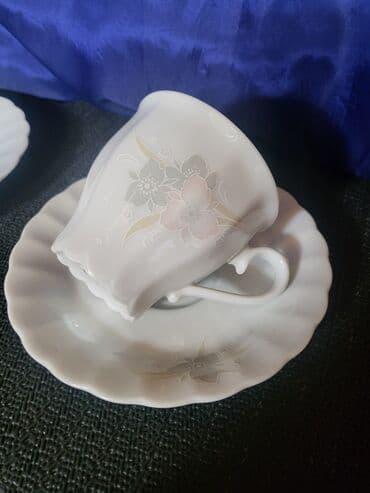 porcelanske solje za caj: Set 1950g+ Escenbach porcelan Nemacka. Porcelanski set,perfektan,sve — 4