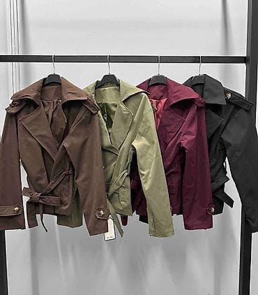 kp jakne: Ženski kratki trenč kaput sa pojasom gs - Kroj: moderan, strukiran — 3