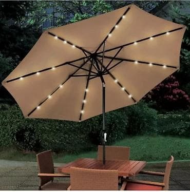 Garden umbrellas, awnings and pavilions: Baštenska suncobrana sa LED osvetljenjem na solarni pogon - Prečnik — 1