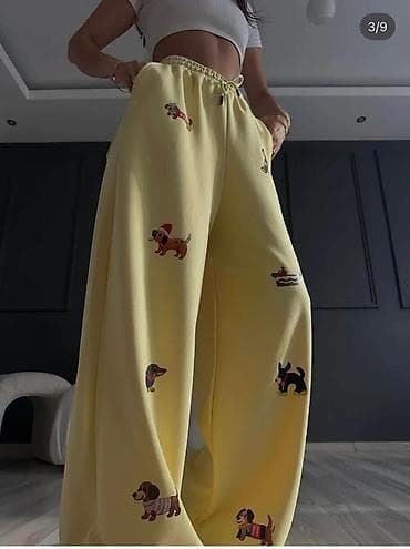 ideen 3: Ženske široke trenerke sa printom pasa - Model: široke nogavice — 4