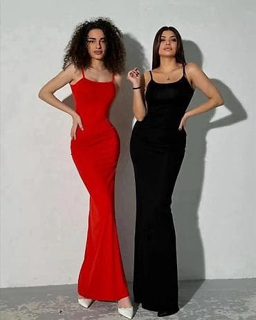 Dresses: Ženska duga haljina na bretele – bodycon kroj - Model: uska, duga — 7