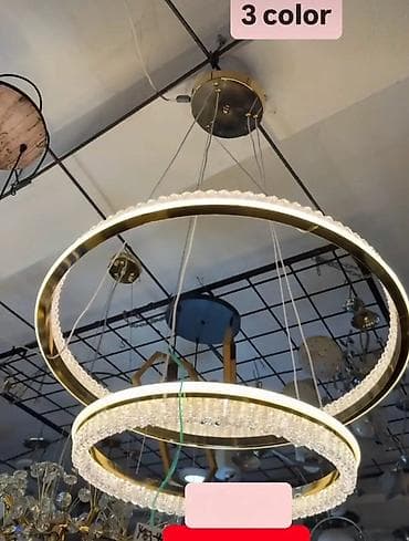 globus dekor: LED viseća luster-lampa sa dva prstena - Dizajn: moderni dvostruki — 1