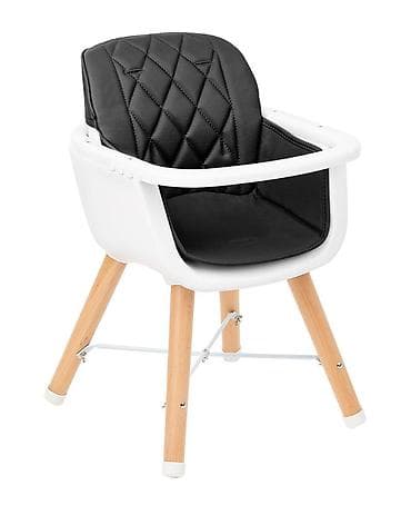 decije stolice plasticne: KIKKA BOO Hranilica WOODY 2in1 black (Šifra: KKB1) Moderna 2u1 drvena — 1