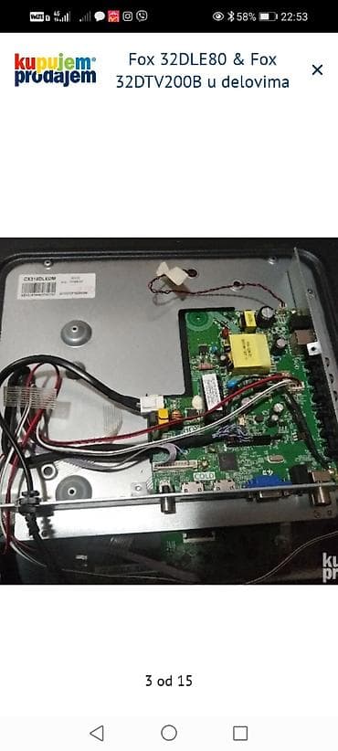 rep za sirene: Fox 32DLE80 i Fox 32DTV200B – delovi za TV Dostupne komponente: - — 4