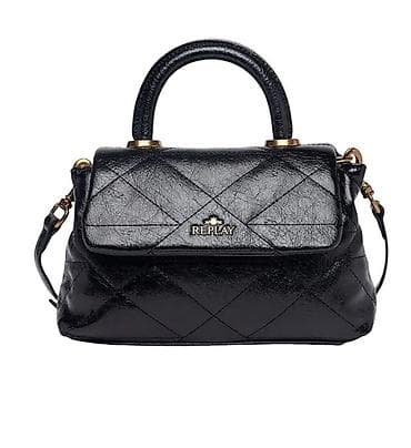 Replay ženska torba – crna, elegantna, sa prepoznatljivim prošivima u
