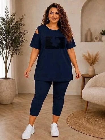 tn plave patike: Komplet za svakodnevno nošenje – plus size. - Tunika kratkih rukava i — 2