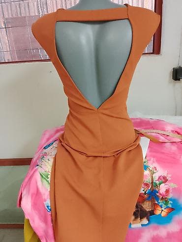 zara pantalone crne: ZARA WOMAN elegantna haljina bez rukava u toploj terakota/narandžastoj — 2