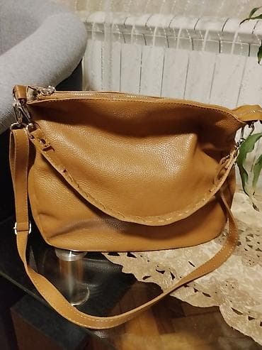 baldinini kais: Kožna torba preko ramena – camel/karamel boja - Materijal: prirodna — 3