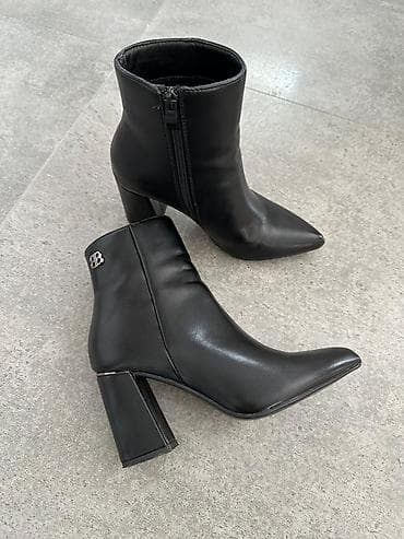 Oksfordice: Crne ženske gležnjače sa štiklom - Materijal: glatka ekološka koža - — 3