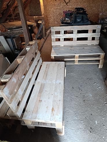 Drvene klupe od paleta sa naslonom - Ručno izrađene klupe od drvenih