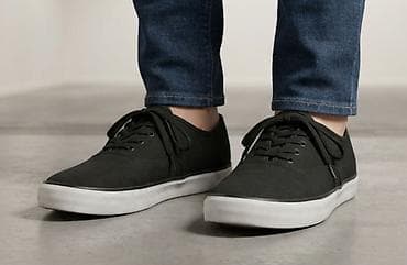 Crne unisex patike – casual platnene patike sa vezivanjem -