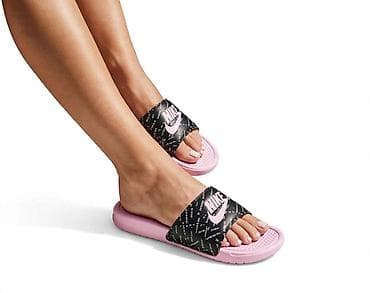 ovs kupaci za decu: Nike ženske papuče – crno/ružičaste - Model: klasične slide papuče sa — 2