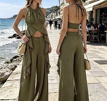 prsten sa opalom: Komplet crop top sa volanima,vezuje se oko vrata,gola ledja i duboke — 6