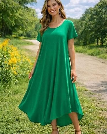 patike plave: Ženska letnja maxi haljina – A‑kroja, asimetričnog poruba ili 2 po — 6