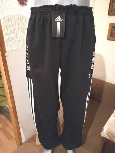 kompleti od viskoze: Donji deo trenerke, 2XL (EU 56), 3XL (EU 58), XL (EU 54), Adidas, bоја - Crna, Pamuk — 5