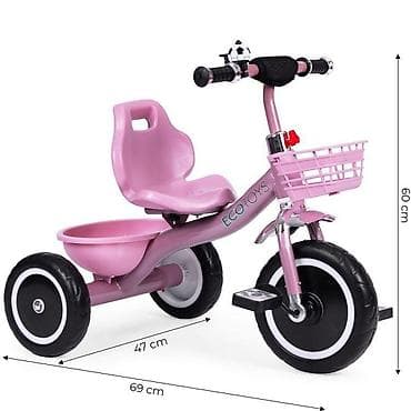 poni za skakanje: Tricikl sa korpom ECOTOYS – WQL-1999 PINK-250 Roze dečiji tricikl sa — 6