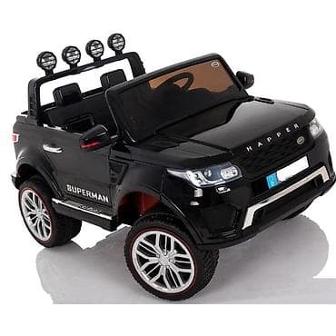 tockovi za decije automobile: LAND ROVER HAPPER 4×4 – Crni – Auto na akumulator za decu (dvosede) — 2