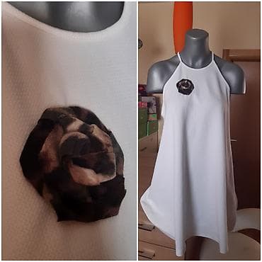 Skafanderi: Bela letnja haljina bez rukava - Kroj: A-linija, halter izrez sa uskim — 2