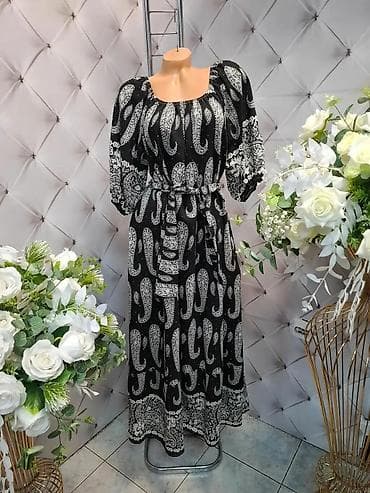 Haljine: Duga haljina sa paisley printom i puf rukavima - Model: maxi haljina — 4