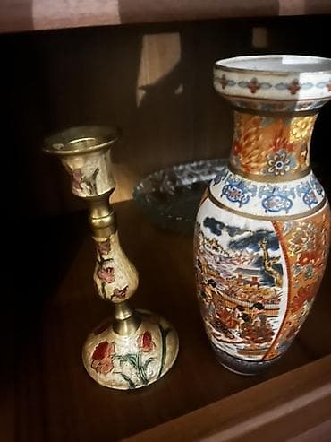 lidl wc daska: Dekorativni set: ručno ukrašena vaza i svećnjak - Vaza od keramike sa — 1