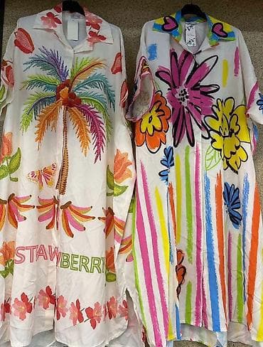 top model torbe: Letnja dugačka kaftan-haljina sa kragnicom i dugmićima – udobna — 8