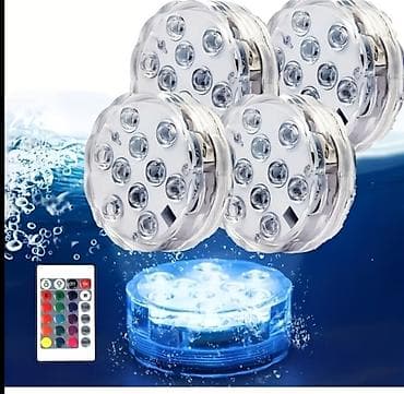ormarici za kupatilo: RGB LED Podvodna Svetla za Bazen – Set 4 komada sa daljinskim — 3